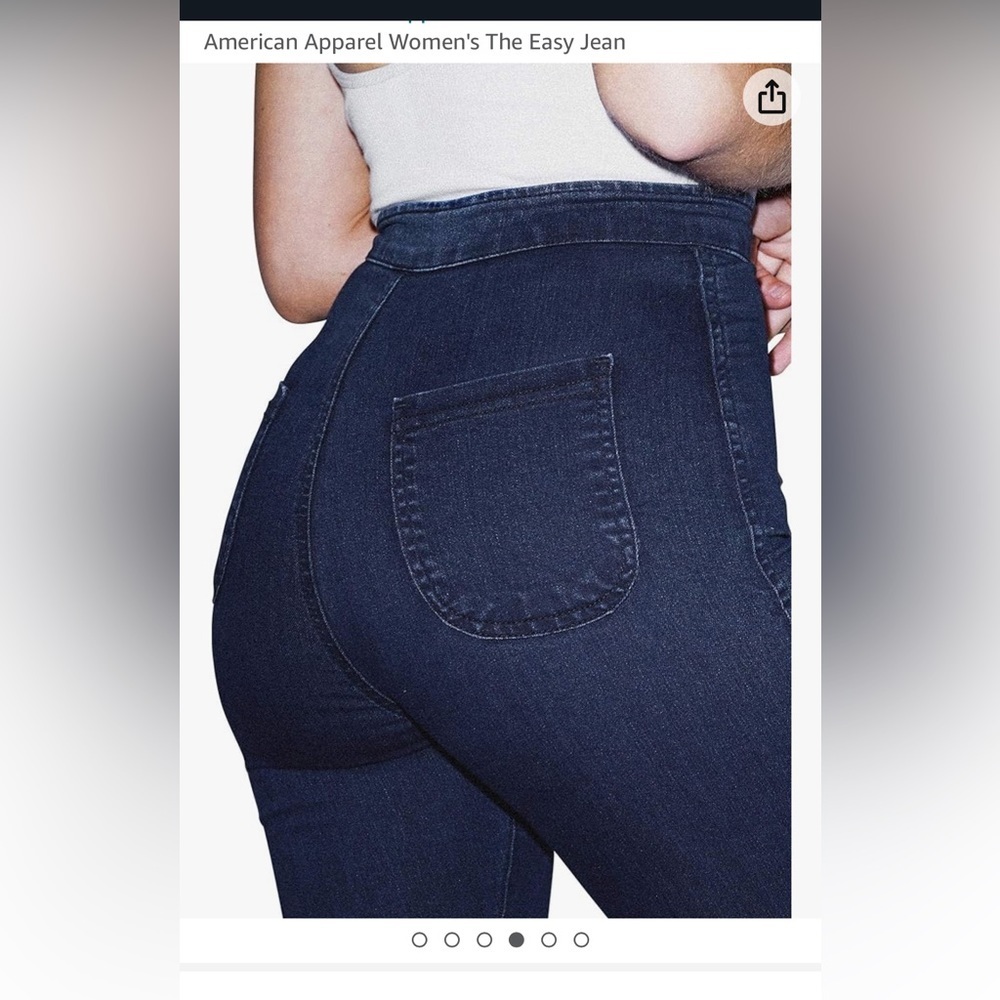 American Apparel Women's The Easy Jean dark wash indigo . - Picture 5 of 8